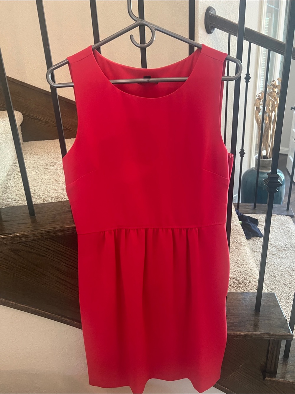 J. Crew Red Sleeveless Sheath Dress
